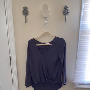 Cross body long sleeve blouse